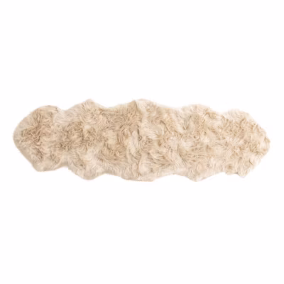 Tapis Imitation Fourrure « Katy » 55x180cm Beige