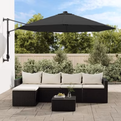 vidaXL Tissu de remplacement pour parasol déporté Anthracite 350 cm 313814